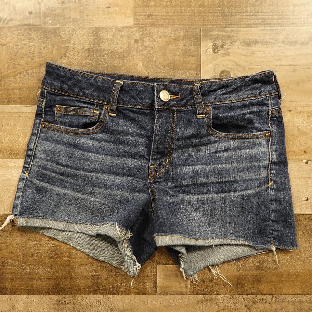 American Eagle Outfitters Shortie Denim Shorts Women’s Size 8 Dark Wash